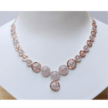Rose Gold CZ Round Shape Necklace MJ-N011 by 