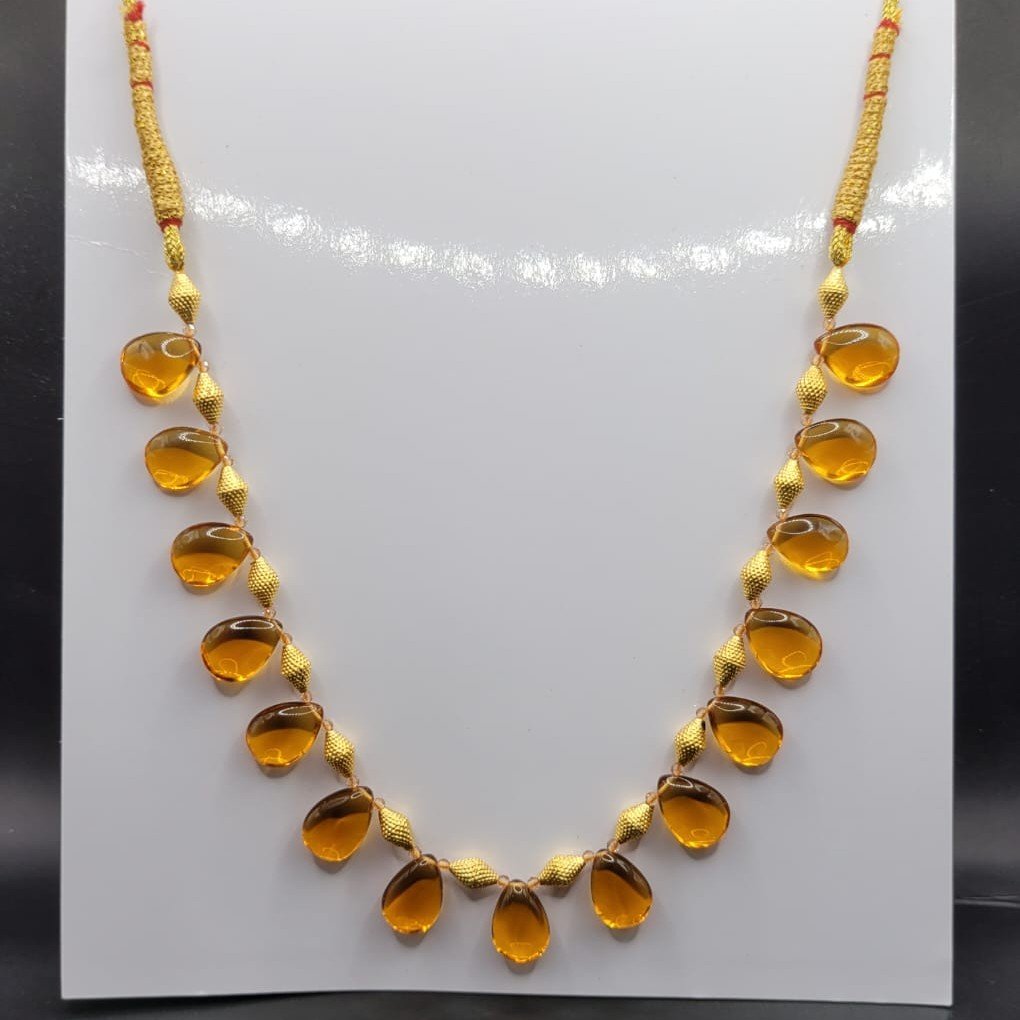 916 Gold Yellow Color Stone Necklace